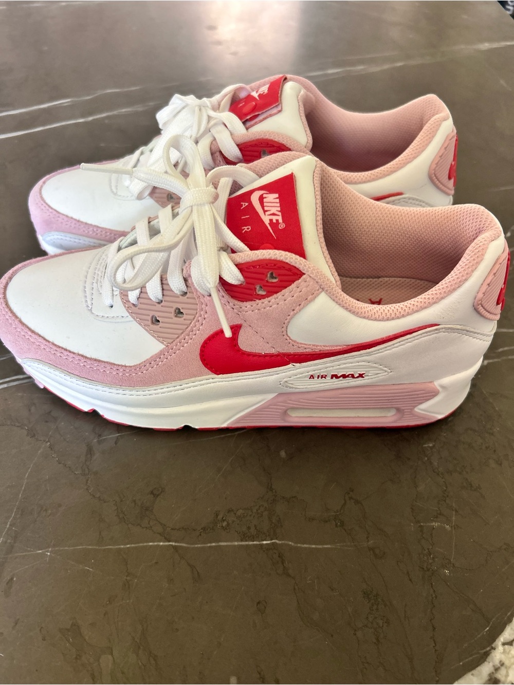 Nike Air White and Pink Low-Top Sneakers
